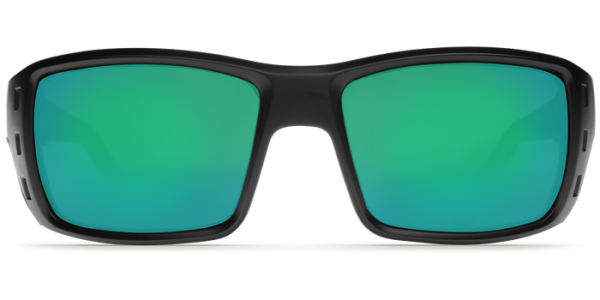 Costa Del Mar Permit Polarized Sunglasses Matte Black Green Mirror Glass Front
